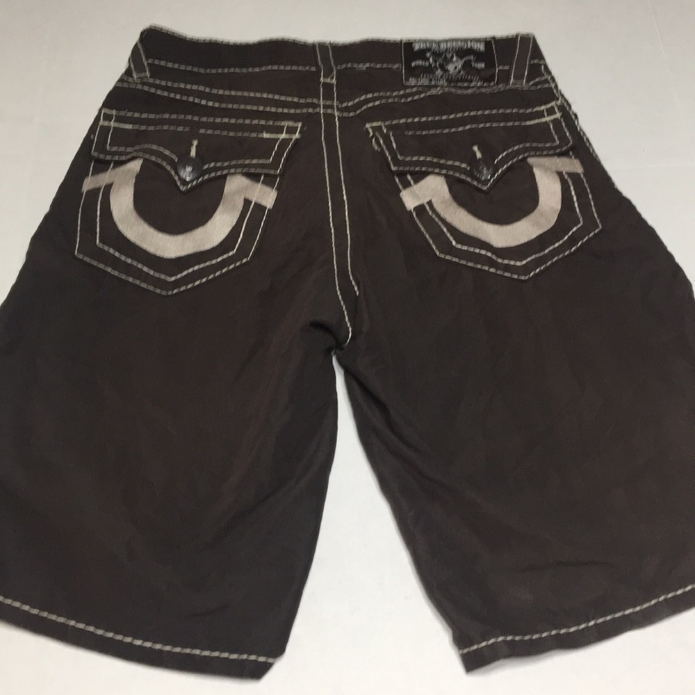 True Religion Men Button Fly Brown Shorts size 33
